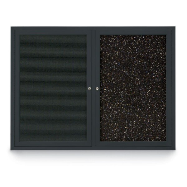 United Visual Products Corkboard, Rubber Backing/Bronze, 72" X36" UV406-BRONZE-RUBBER - main